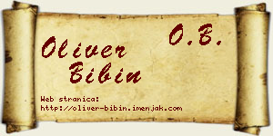 Oliver Bibin vizit kartica